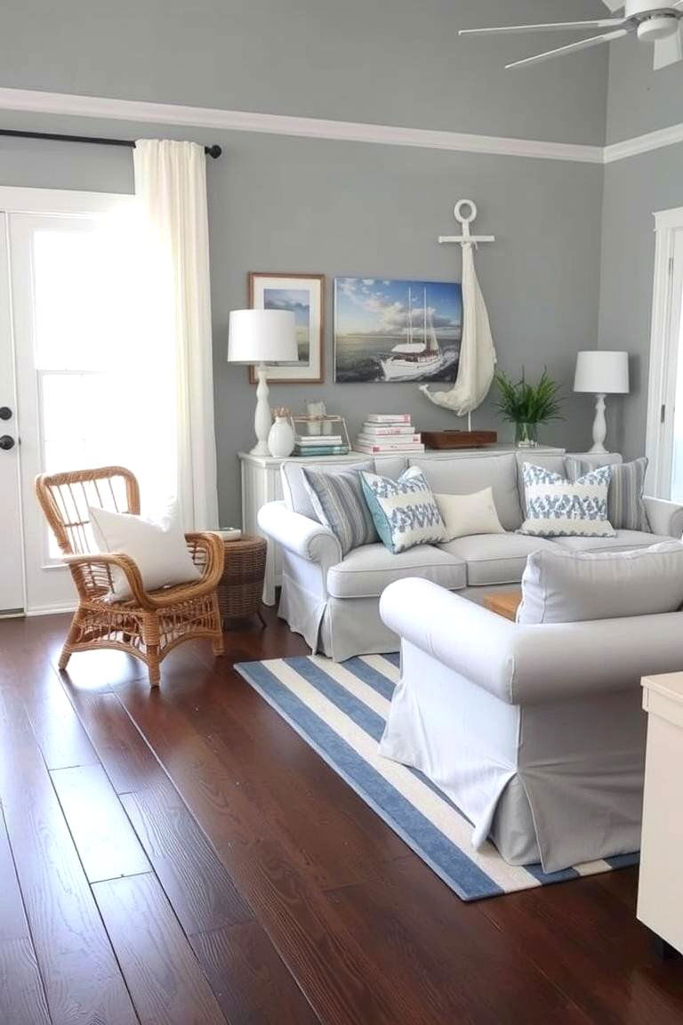 Creating a Focal Point for Visual Interest - 24 Grey Living Room With Dark Wood Floors