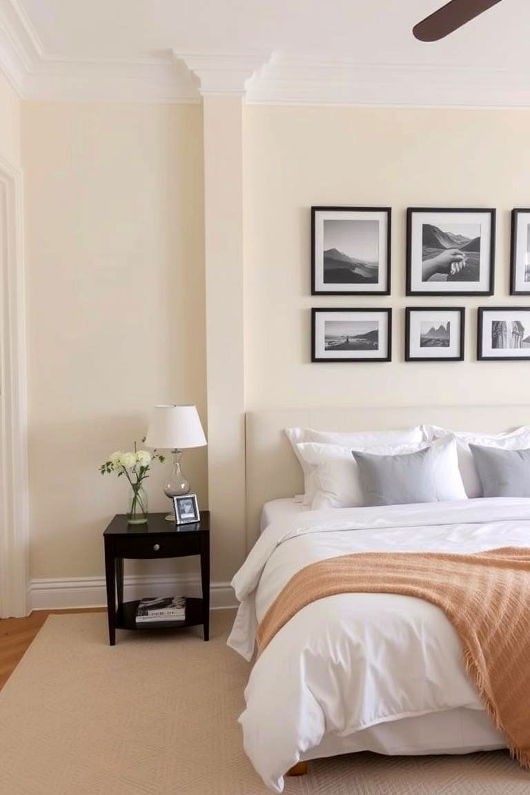 Creating a Gallery Wall in Neutral Tones - 24 White and Cream Bedroom Ideas