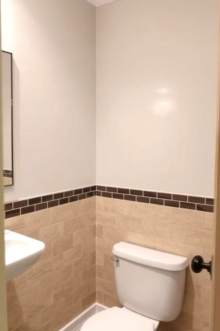 Creating a Half Wall with a Chair Rail Detail Using Tiles - 24 Half-wall Tile Bathroom Ideas