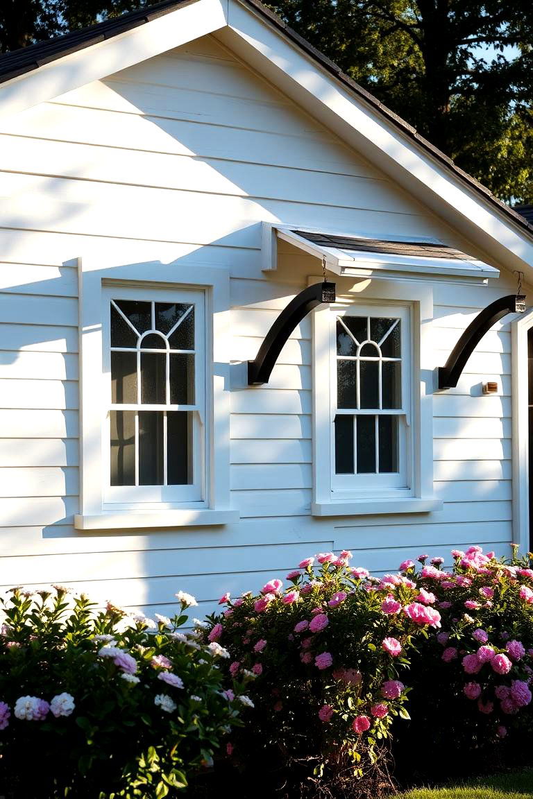 Creating a Modern Farmhouse Vibe - 24 single story white house black trim