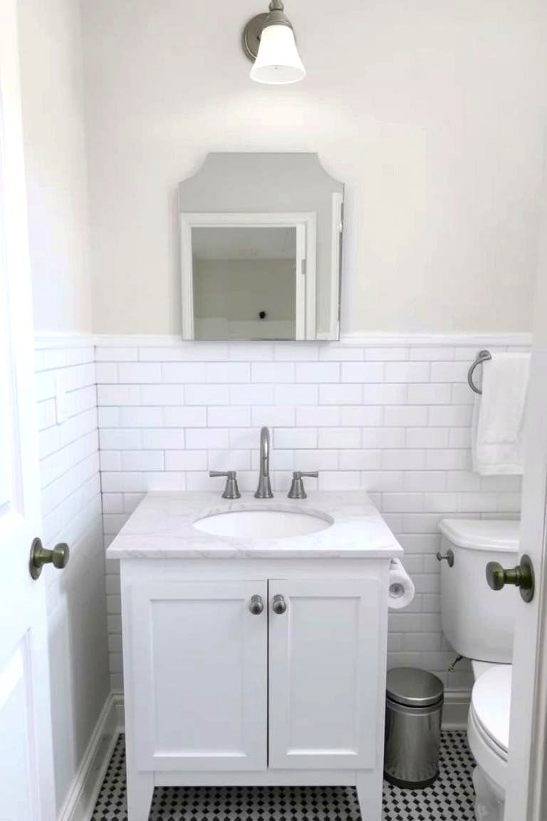 Creating a Tiled Backsplash That Extends to Half Wall Height - 24 Half-wall Tile Bathroom Ideas