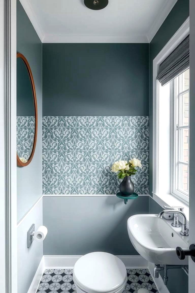 Creative Backsplashes for Visual Drama - 24 Small Powder Room Ideas