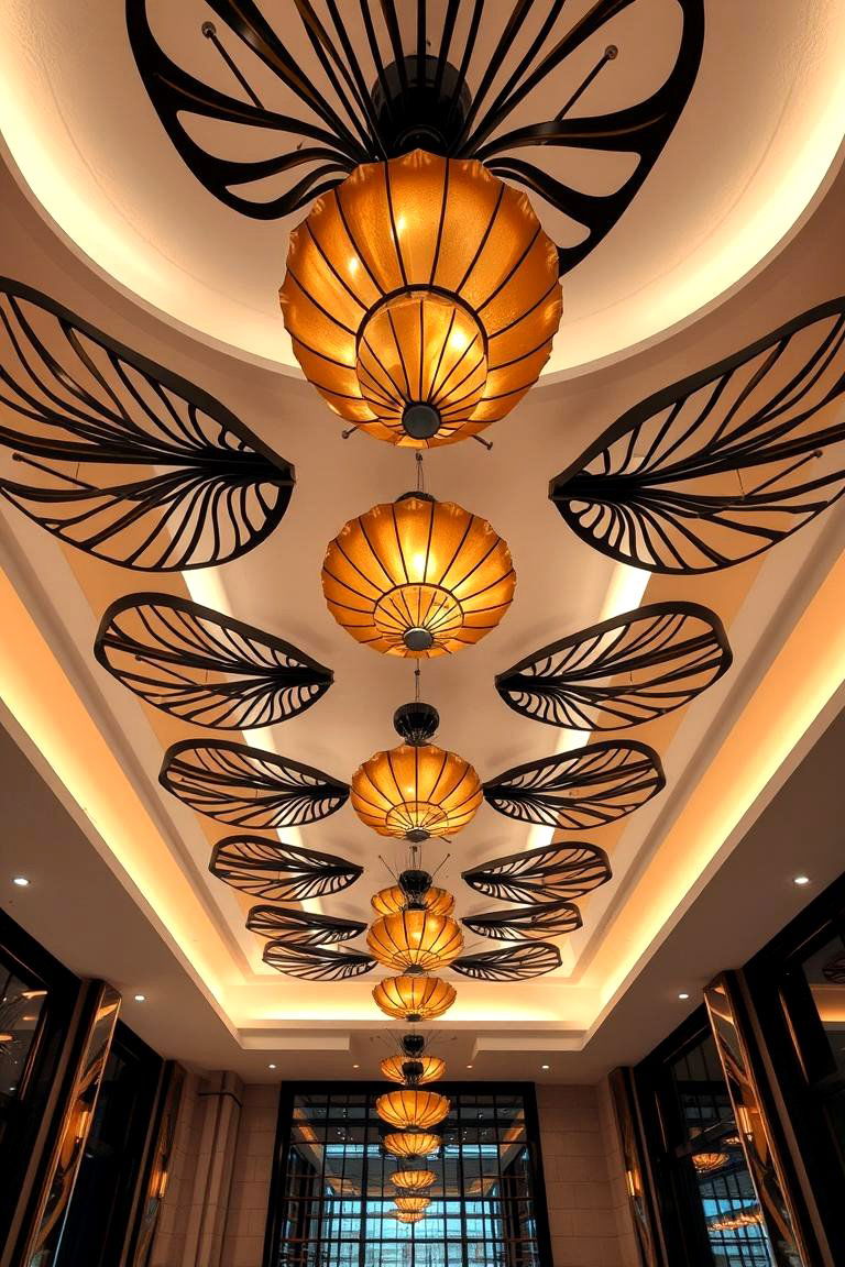 Creative Black and Gold Ceiling Fixtures - 24 Black and Gold Living Room Ideas