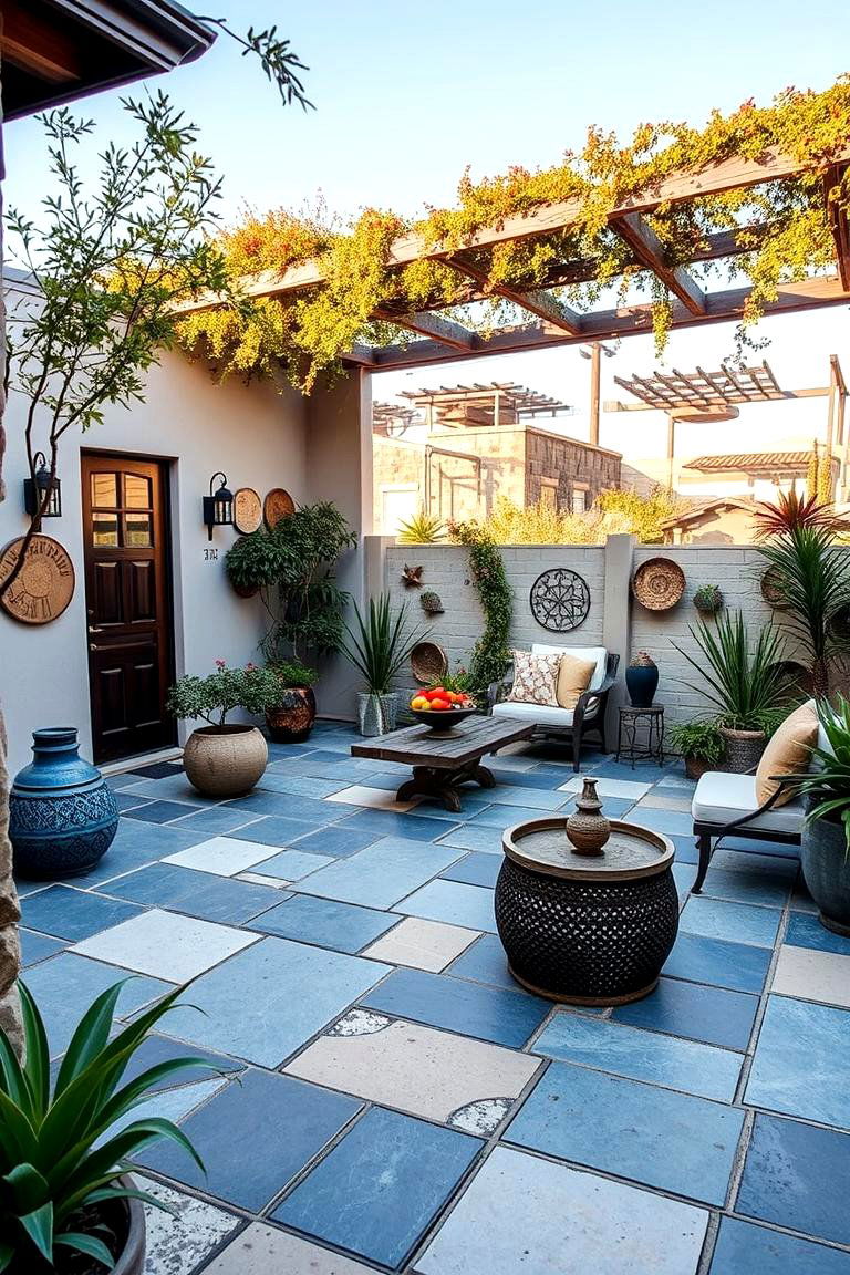 Creative Bluestone Patio with Artistic Elements - 24 Bluestone Patio Ideas