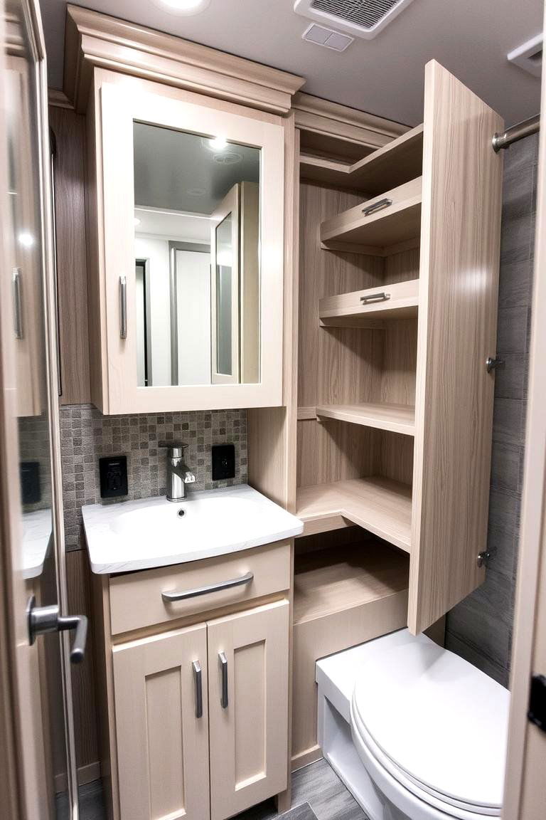 Creative Cabinet Innovations - 24 Small Rv Bathroom Ideas
