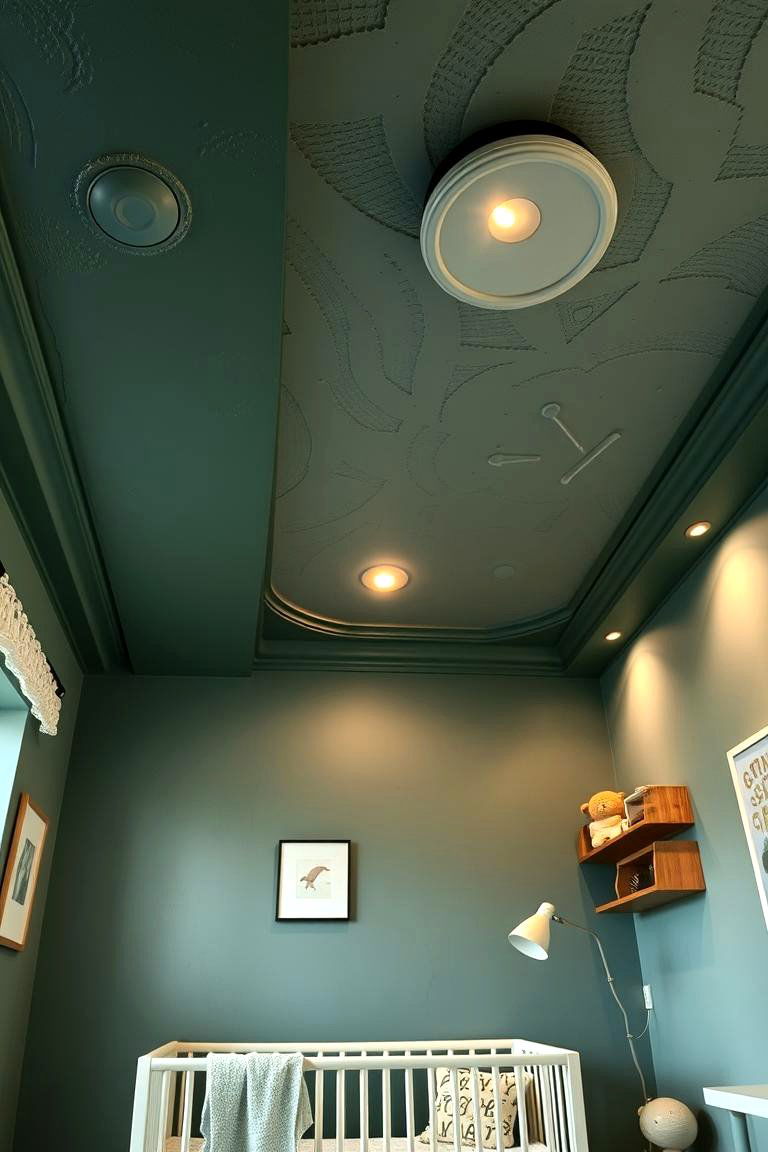 Creative Dark Green Ceiling Details - 24 Dark Green Nursery Ideas