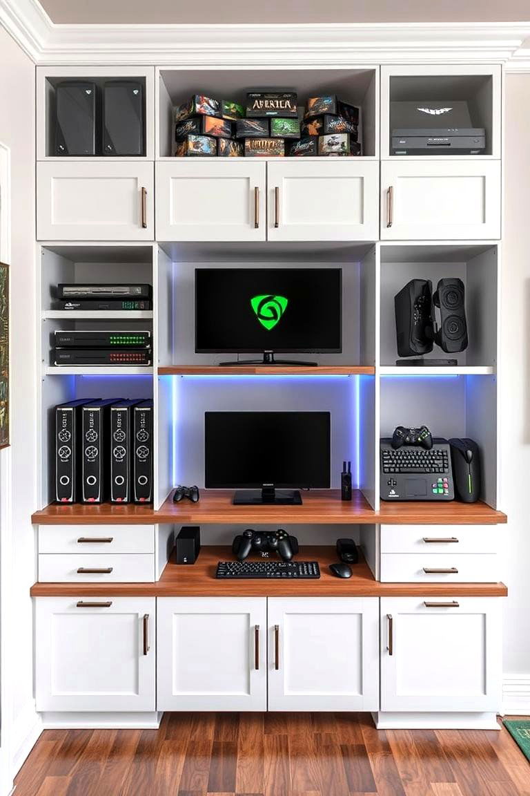 Creative Gaming Storage Solutions - 24 Boys Gaming Bedroom Ideas