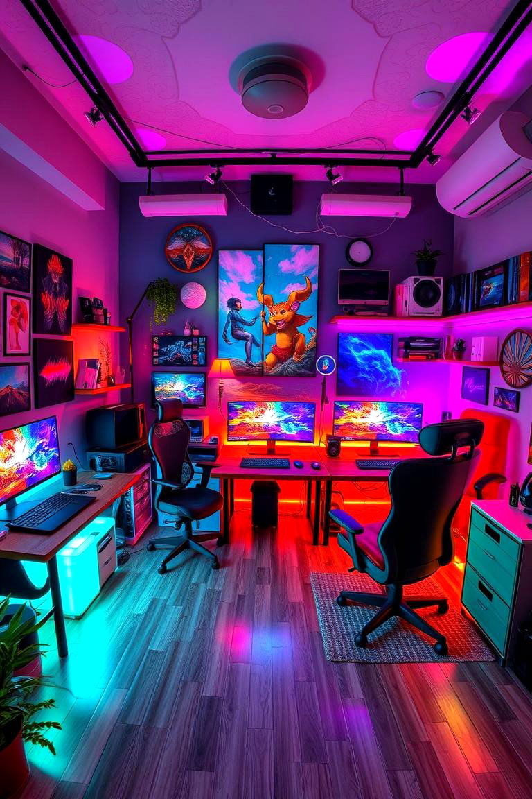 Creative Gaming Workspace - 24 Video Game Room Ideas