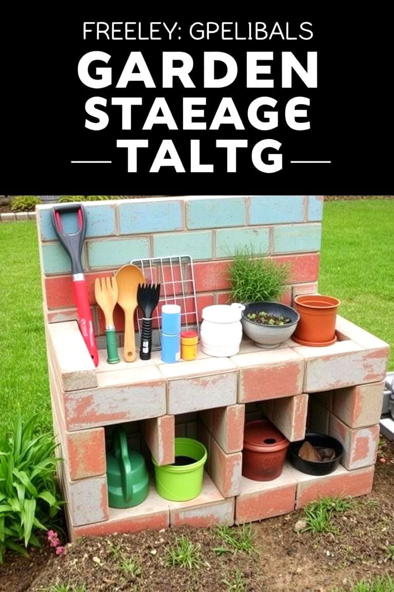 Creative Garden Storage - 24 Cinder Block Garden Ideas