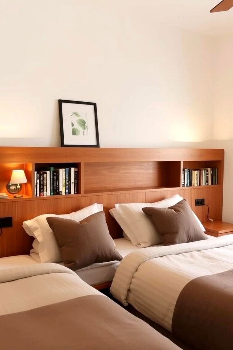 Creative Headboard Storage - 24 Shared Bedroom Ideas for Small Rooms