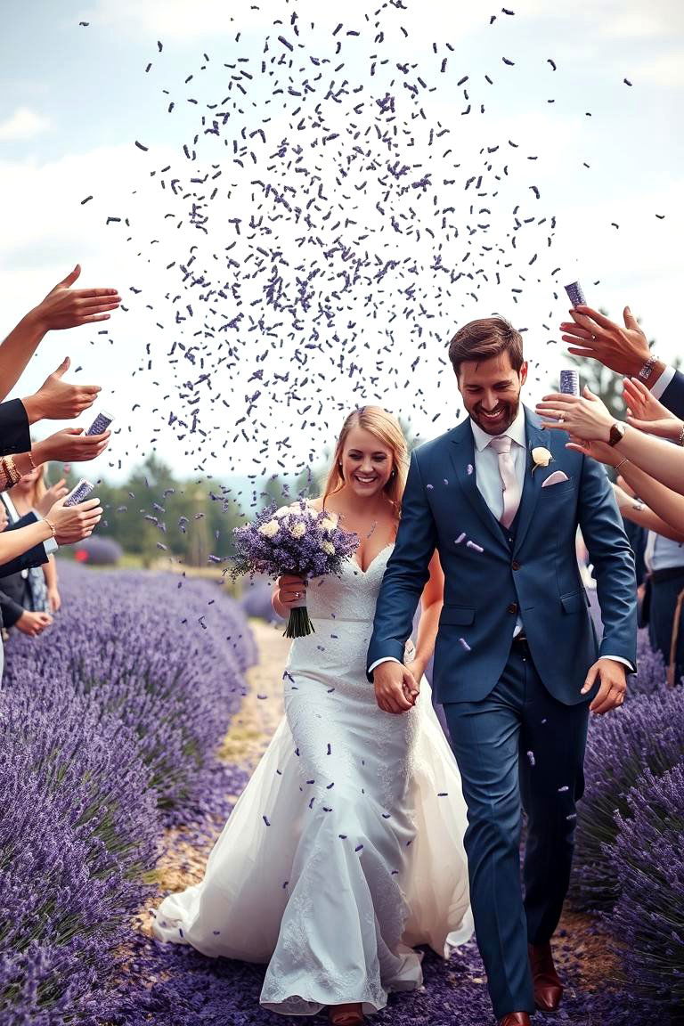 Creative Lavender Confetti Toss - 24 Lavender Wedding Ideas