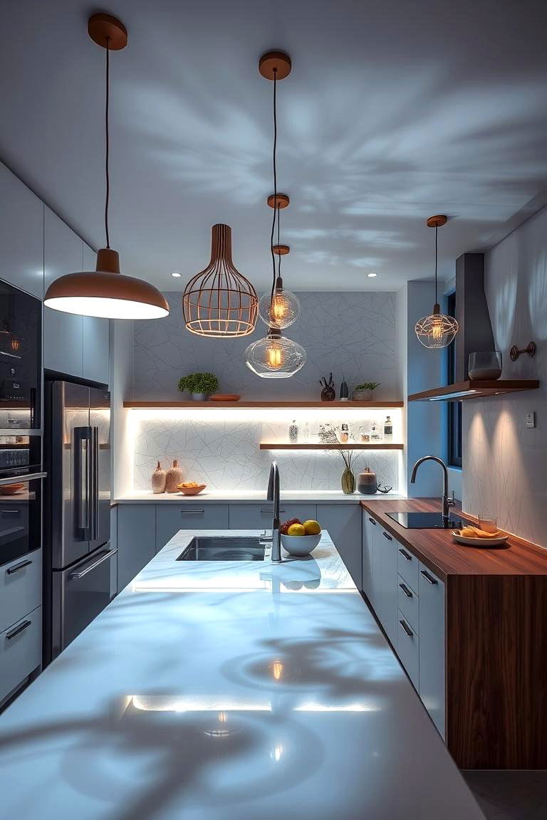 Creative Lighting Installations - 24 Boho Kitchen Ideas