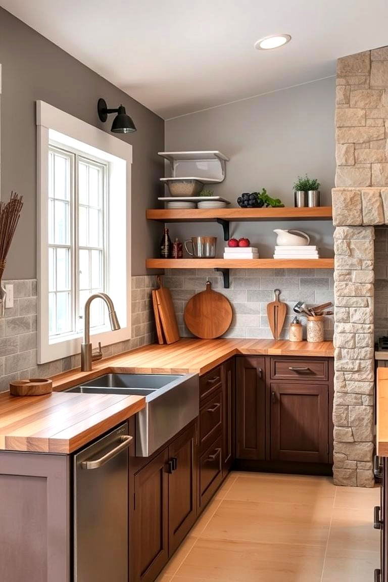 Creative Mix of Materials - 24 Kitchens With Butcher Block Countertops