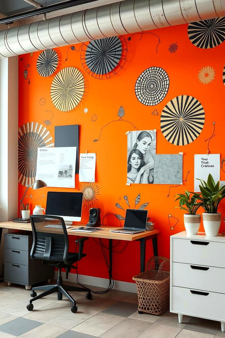 Creative Orange Flair - 24 Orange Accent Wall Ideas