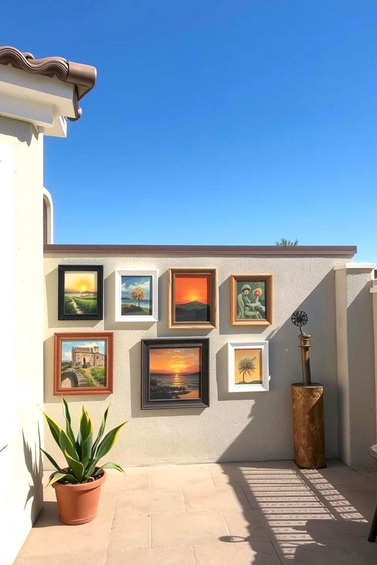 Creative Outdoor Art Gallery Wall - 24 Patio Wall Ideas
