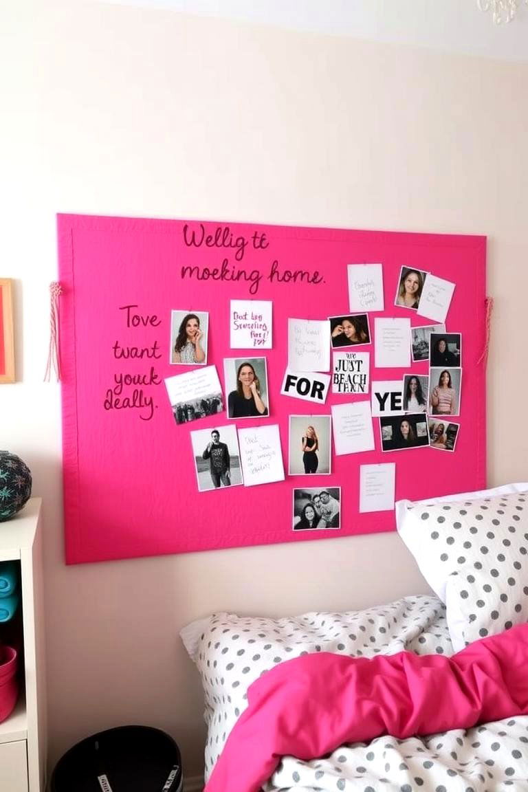 Creative Pink Bulletin Boards - 24 Pink Dorm Room Ideas