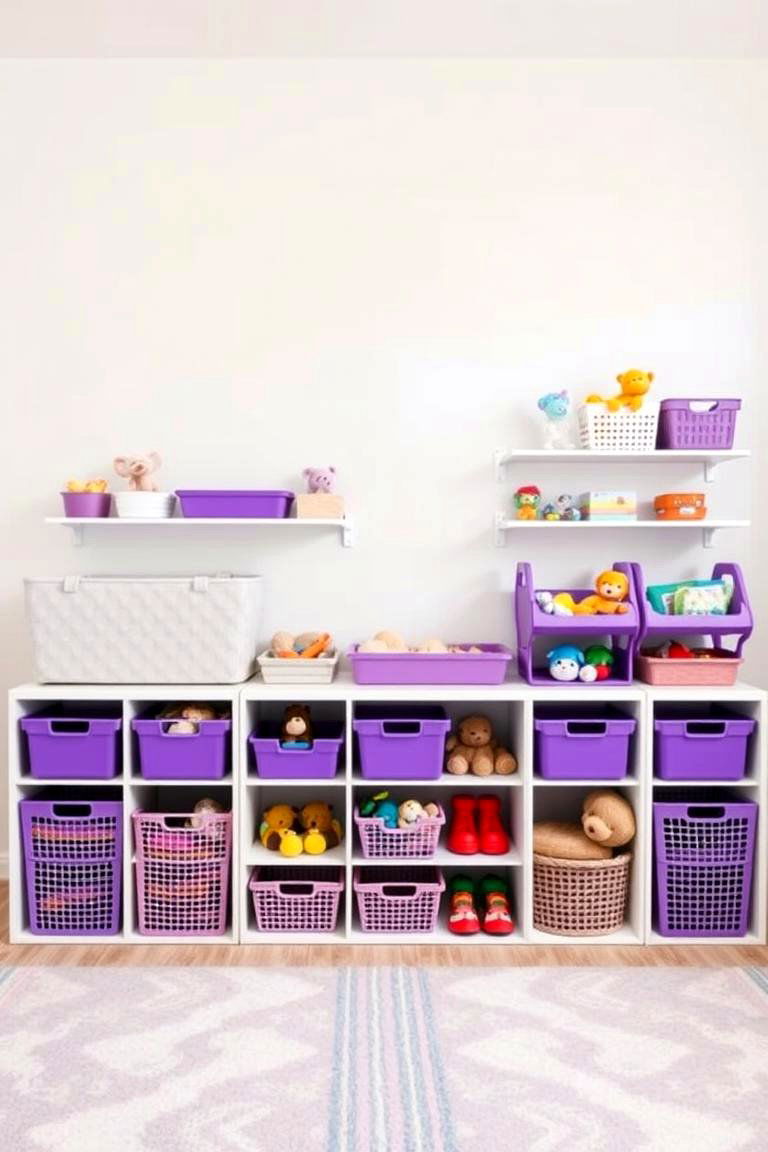 Creative Purple Toy Storage - 24 Purple Nursery Ideas