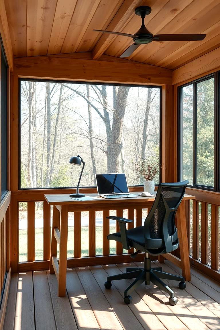 Creative Screened in Workspace - 24 Screened-in Deck Ideas