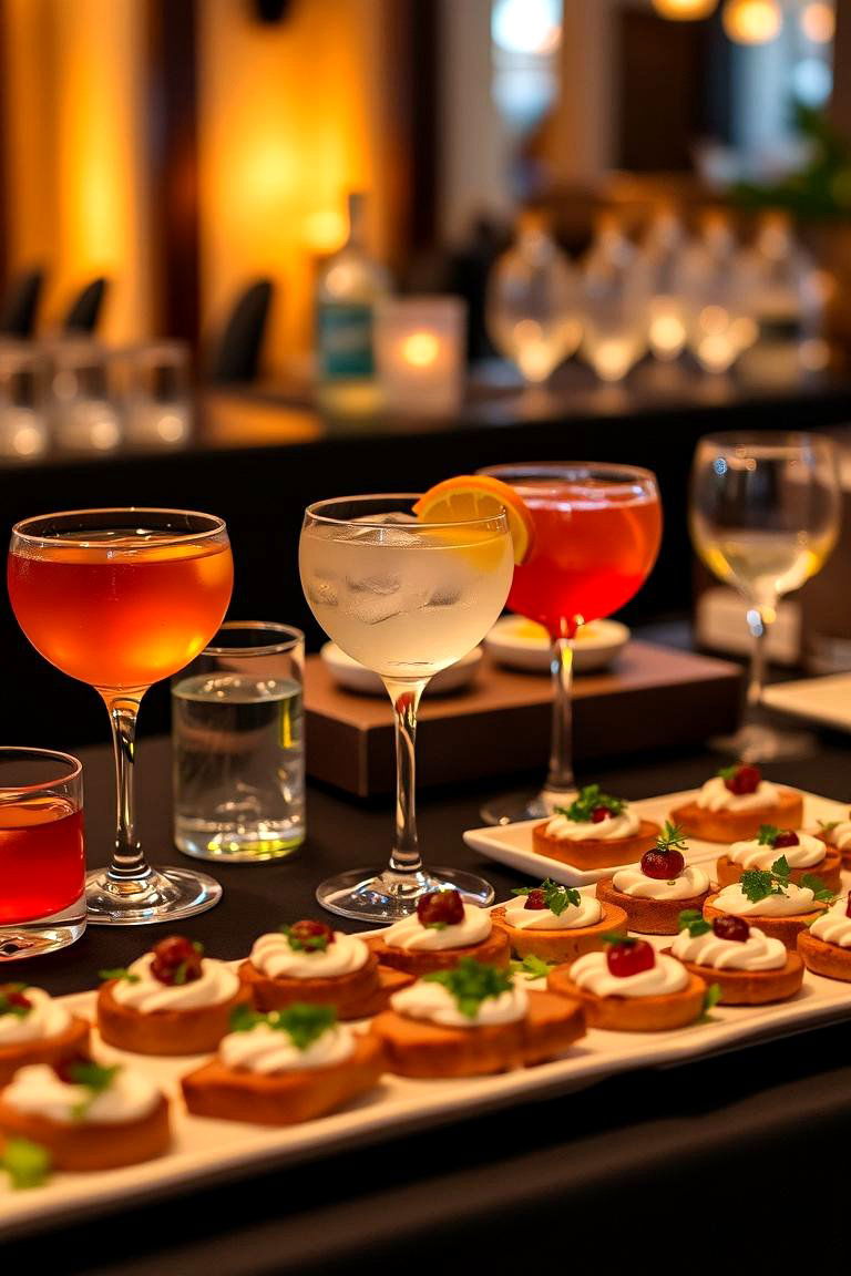 Creative Signature Cocktail Pairings with Food - 24 Wedding Food Ideas