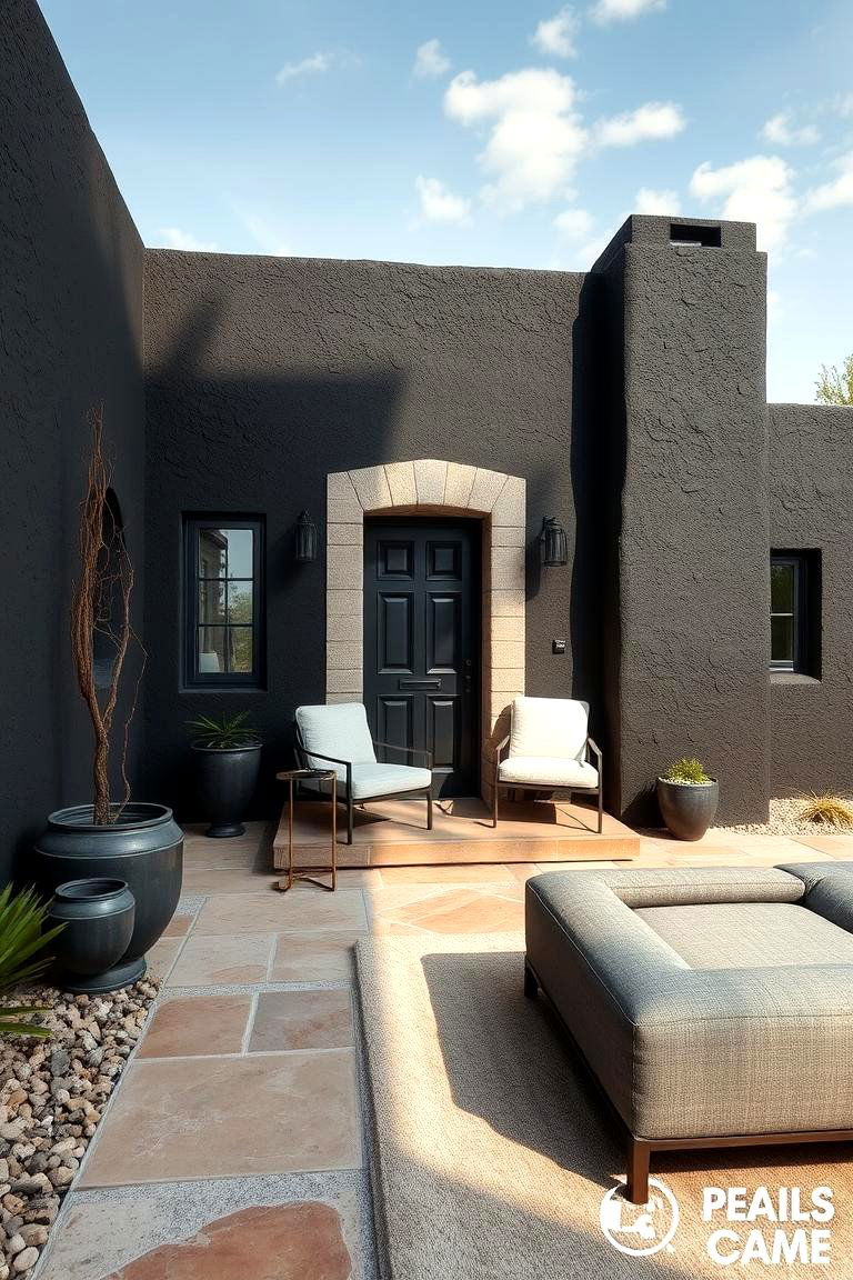 Creative Stucco Finishes - 24 Black Stucco House Ideas