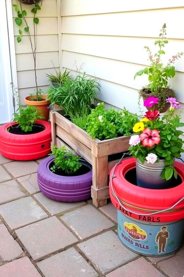Creative Upcycled Material Planters - 24 Patio Garden Ideas