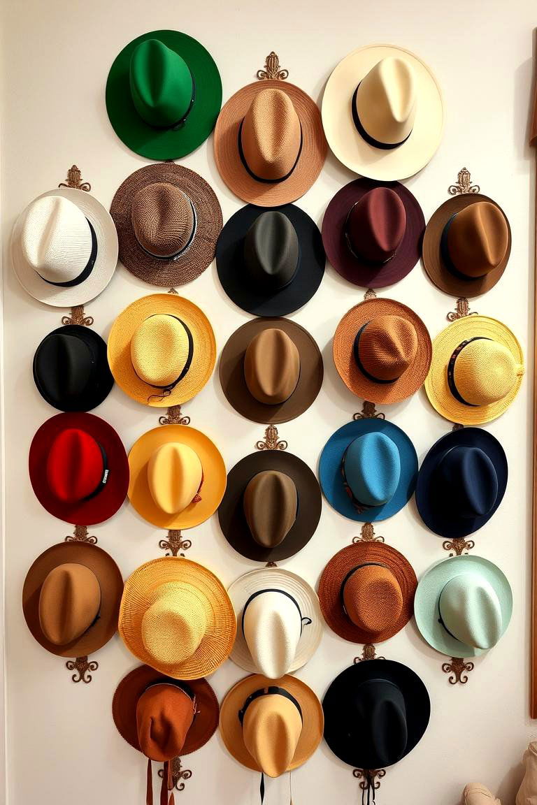 Creative Wall Arrangements - 24 Hat Storage Ideas