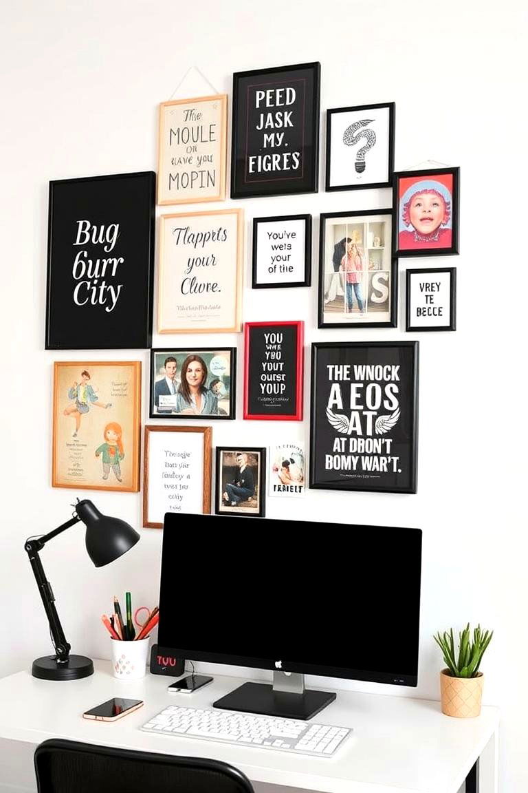 Creative Wall Decor - 24 Budget Home Office Ideas