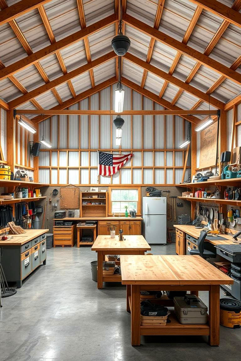 Creative Workshop Studio - 24 Pole Barn Interior Ideas