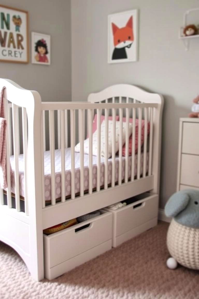 Crib with Storage Drawers - 24 Small Nursery Ideas