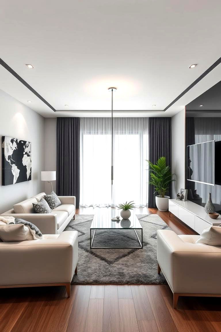 Crisp Clean Lines - 24 Black and White Living Room Ideas