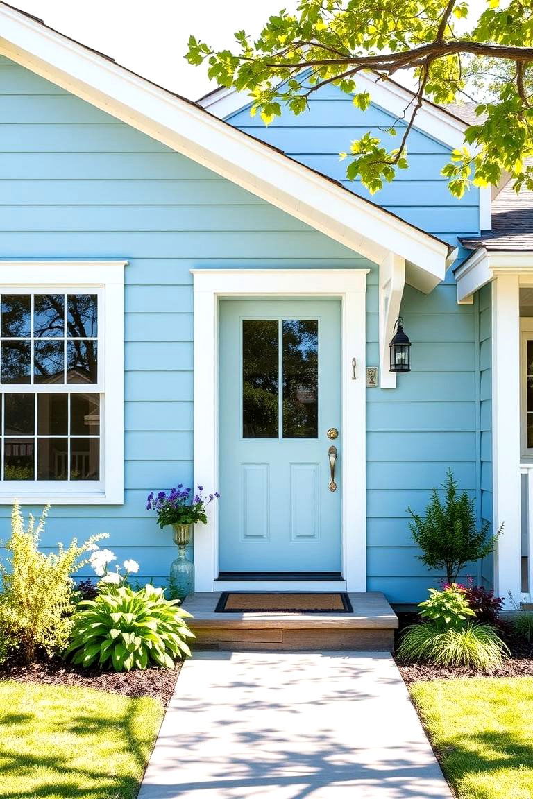 Crisp Sky Blue Board and Batten Siding - 24 Board and Batten Siding Colors