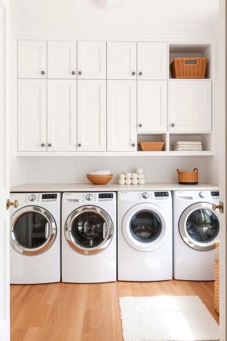 Crisp White Cabinets - 24 Farmhouse Laundry Room Ideas