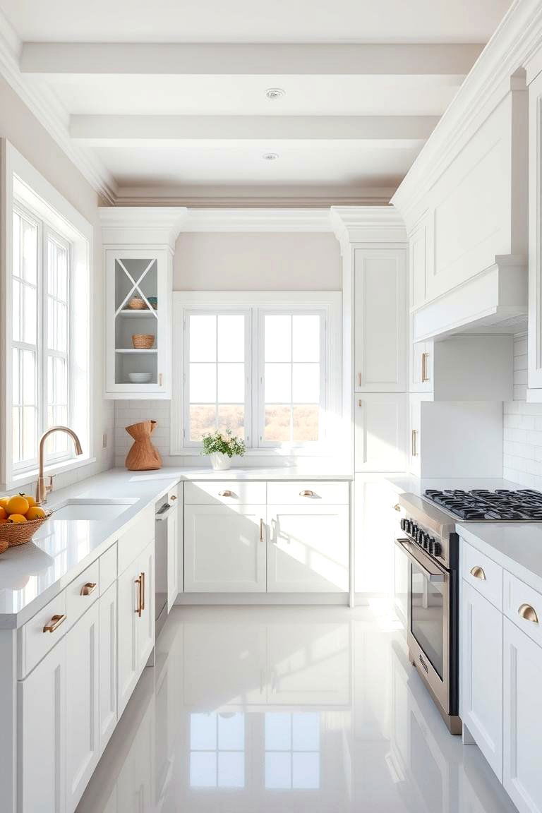 Crisp White Countertops - 24 coastal kitchen ideas