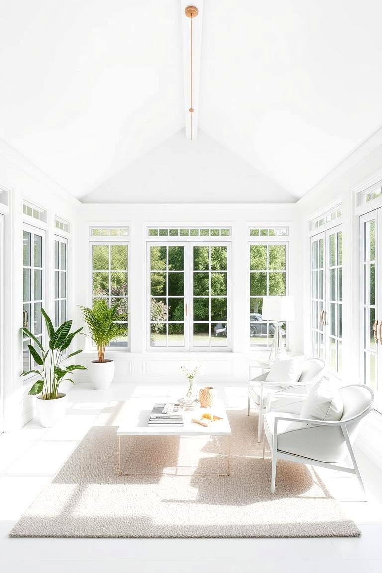 Crisp White Elegance - 24 Sunroom Color Ideas