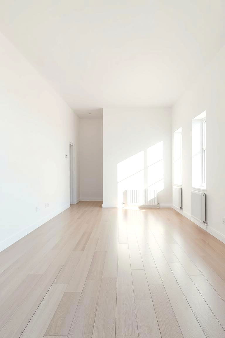 Crisp White and Light Wood - 24 Floor and Wall Color Ideas