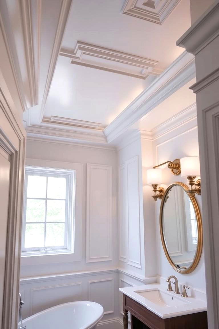 Crown Molding Detailing - 24 Traditional Bathroom Ideas
