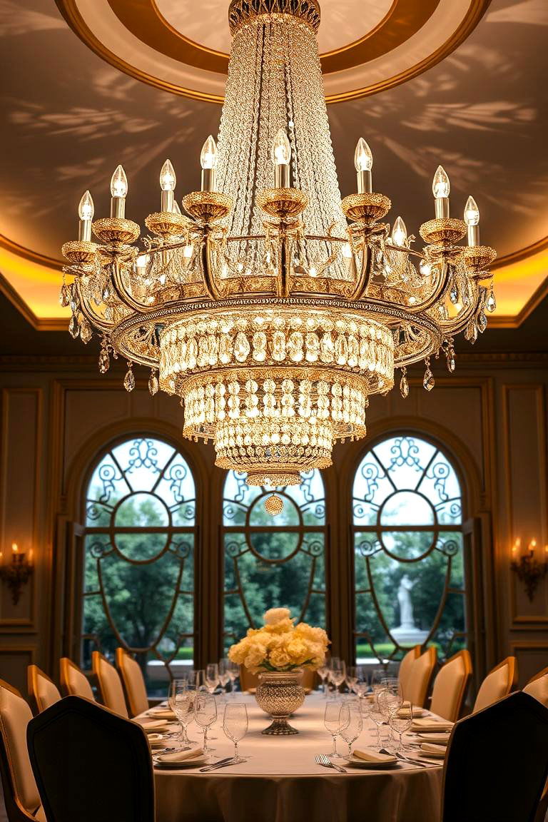 Crystal Accented Chandeliers - 24 Dining Room Lighting Ideas