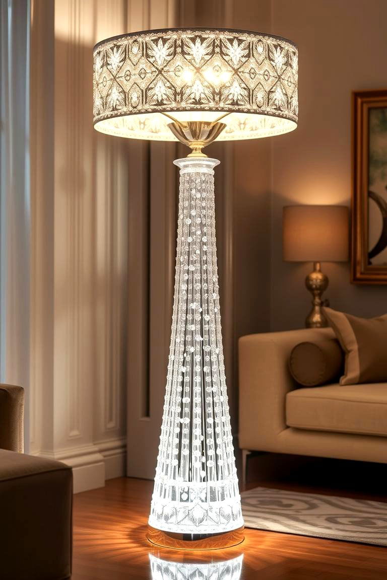 Crystal Base Floor Lamp - 24 Living Room Floor Lamp Ideas and Inspiration
