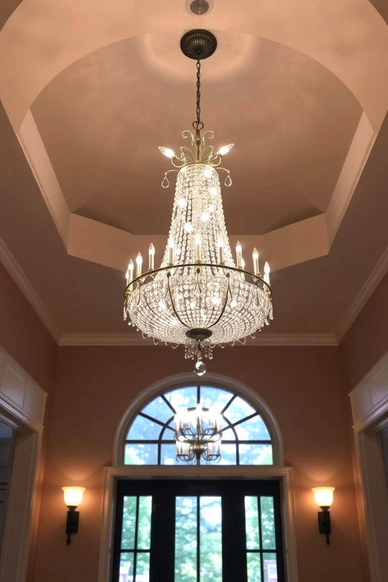 Crystal Chandelier - 24 Entryway Lighting Ideas