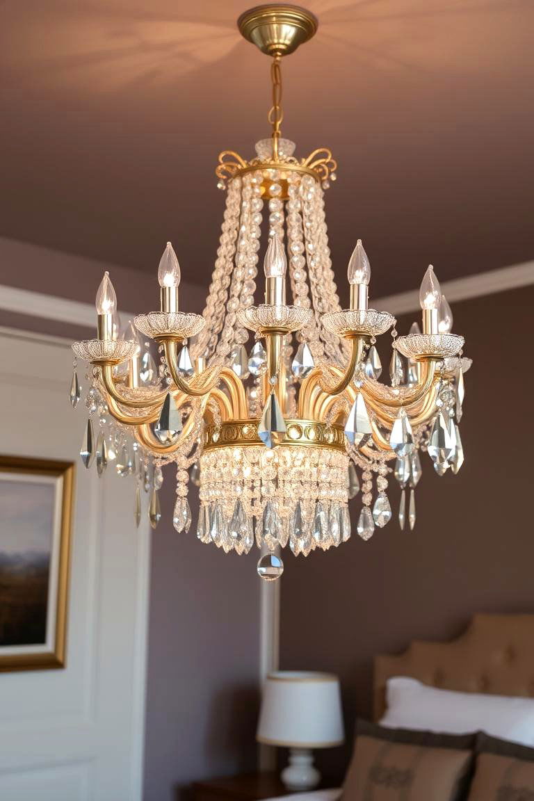 Crystal Chandelier - 24 Bedroom Lighting Ideas