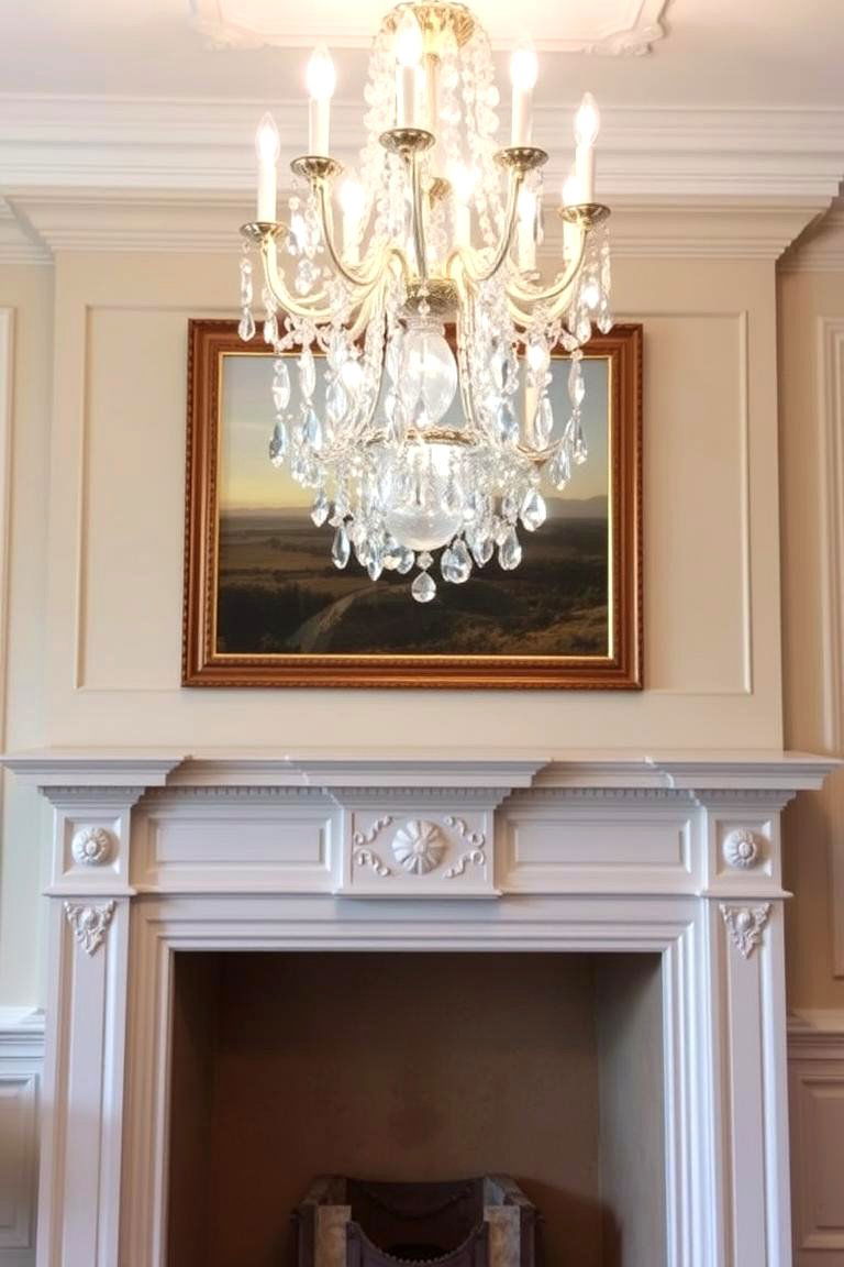 Crystal Chandeliers - 24 Fireplace Mantel Lighting Ideas
