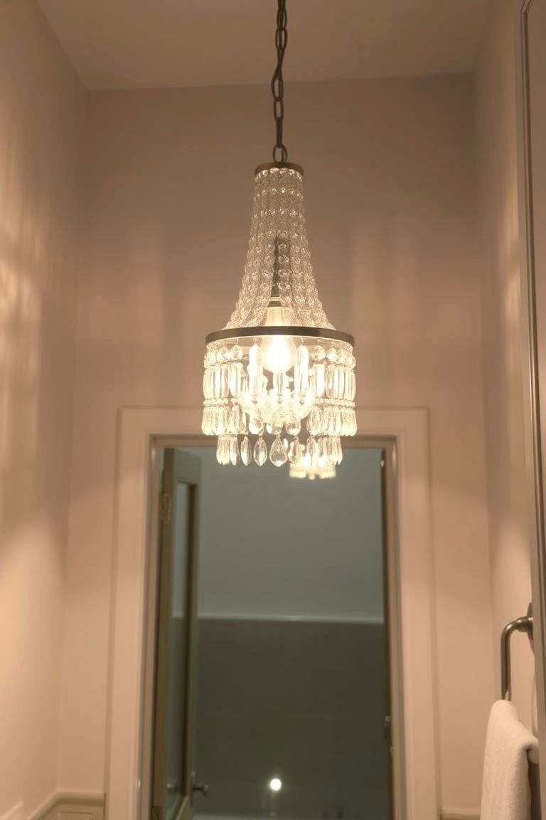 Crystal Pendant Lights for Subtle Glamour - 24 Bathroom Ceiling Lighting Ideas