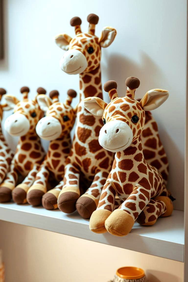 Cuddly Giraffe Plush Toy Display - 24 Giraffe Nursery Ideas