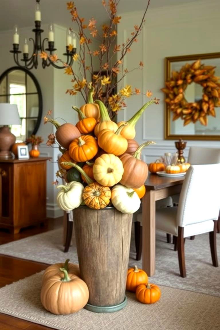Culinary Inspiration with Decorative Gourds - 24 Large Floor Vase Decoration Ideas