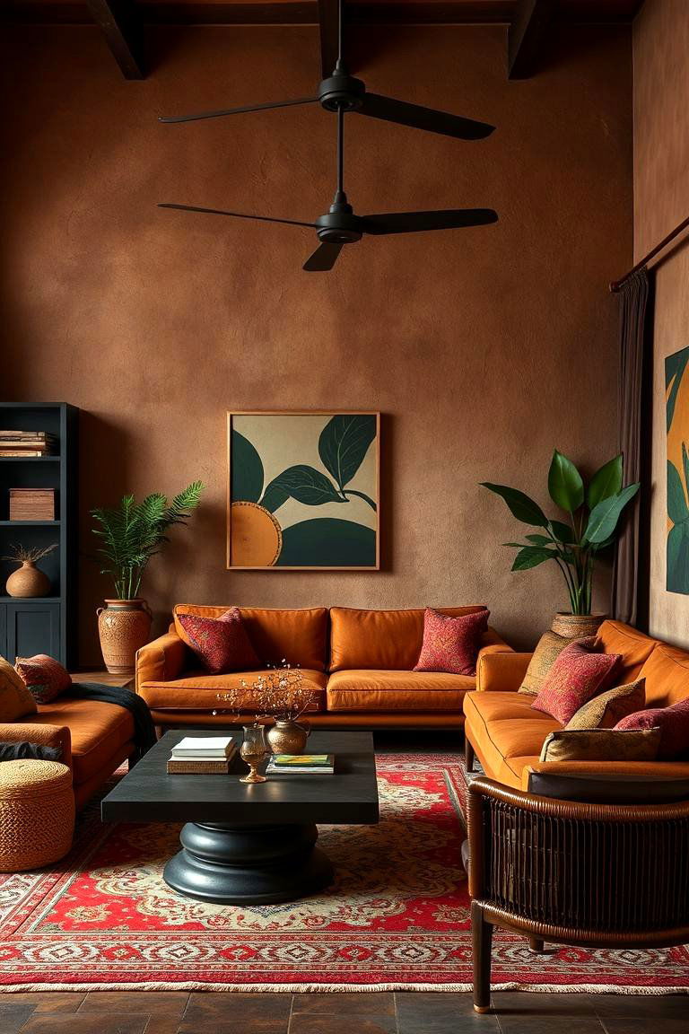 Cultural Fusion Living Room - 24 Black and Brown Living Room Ideas