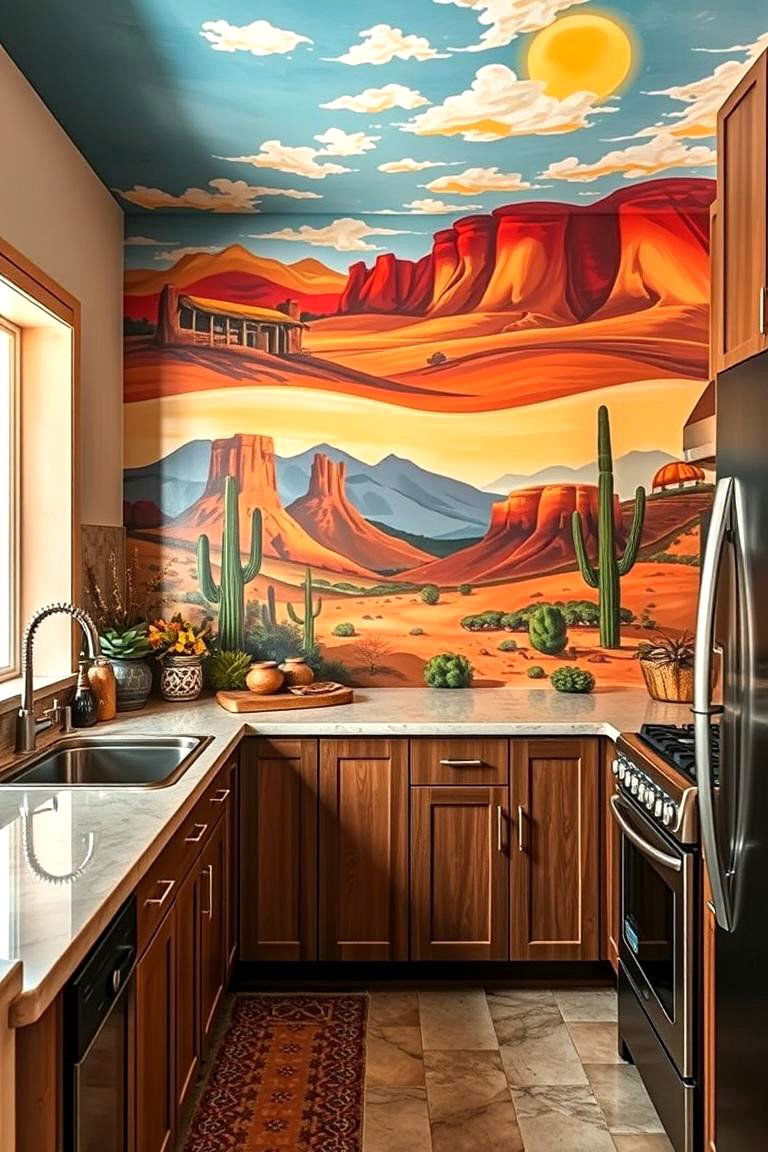 Culturally Inspired Murals - 24 Southwestern Kitchen Ideas