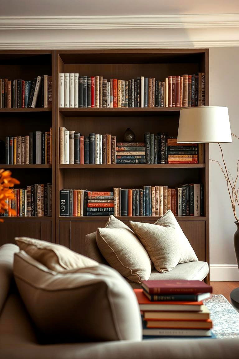 Curated Book Collection Display - 24 Fall Living Room Ideas