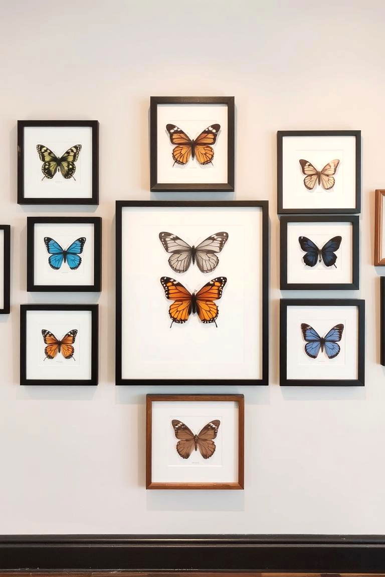 Curated Butterfly Art Gallery Wall - 24 Butterfly-themed Room Ideas