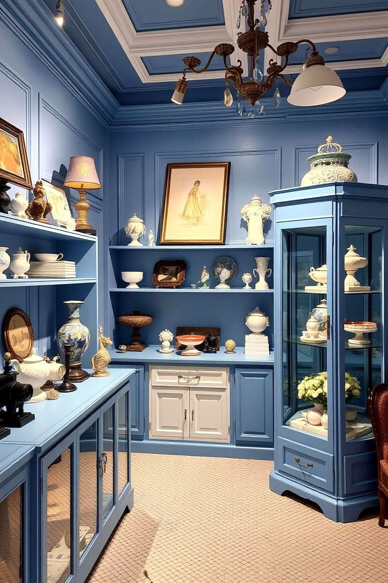 Curated Collectible Display - 24 Blue and White Decor Ideas