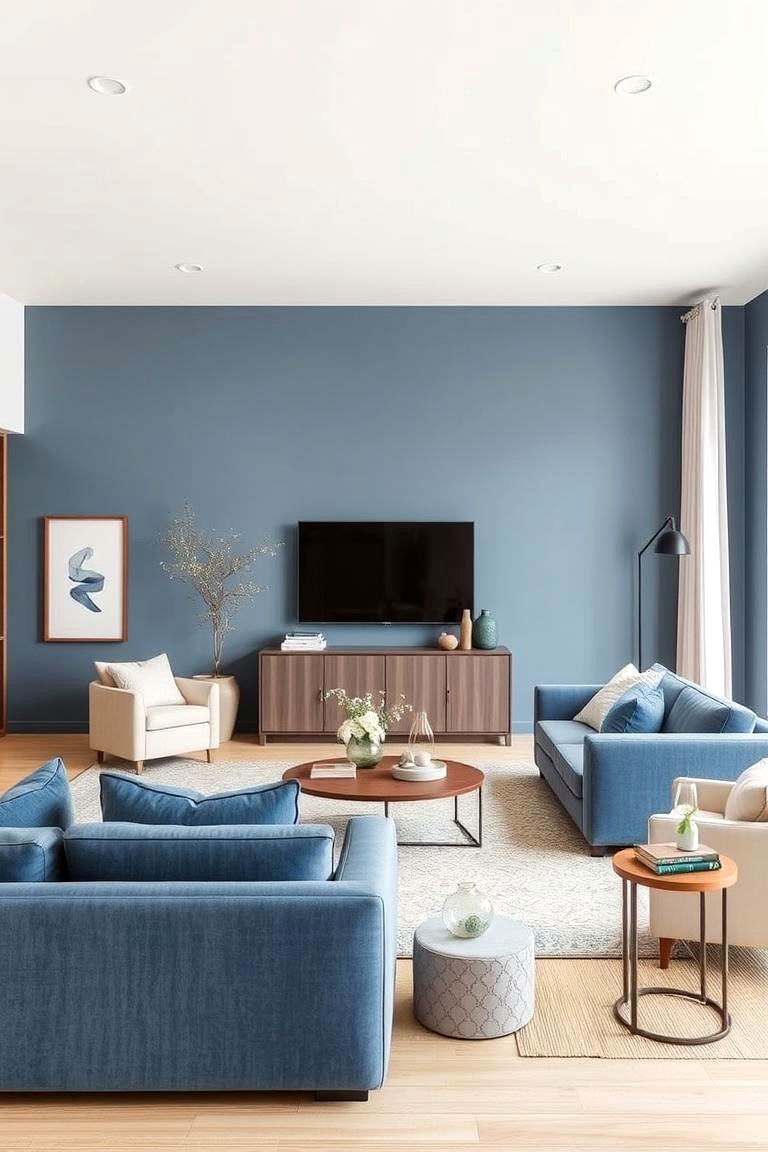 Curated Minimalist Space - 24 blue and beige living room ideas